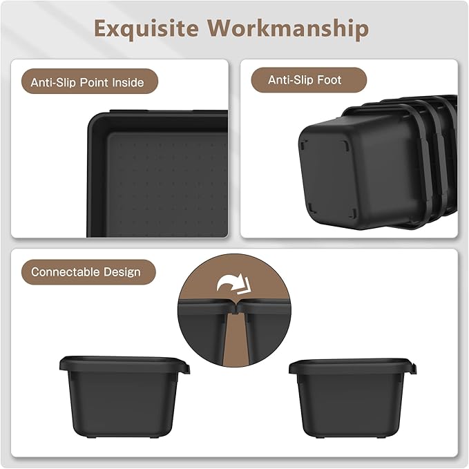 A-LuGei【𝟰𝟲𝗣𝗖𝗦 & 5 Size Tool Box Organizer Tray Divider Set, 【Black】 Bathroom Drawer Organizer Bin, Garage Organization and Storage Toolbox Rolling Tool Chest Cart Cabinet WorkBench Small Part
