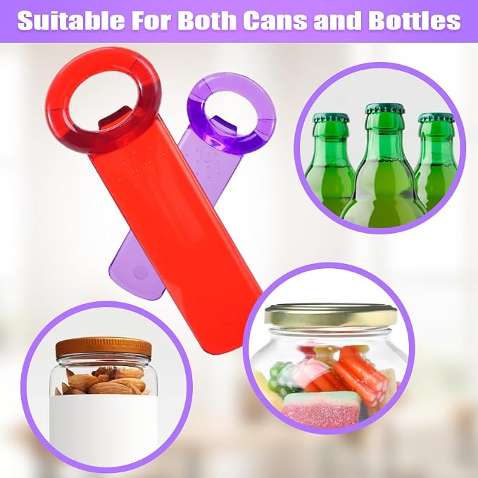 2 PCS Jar Opener, Jar Key Opener, Easy Grip Jar Lid Opener for Weak Hands, Plastic Jar Opener for Elderly and Seniors