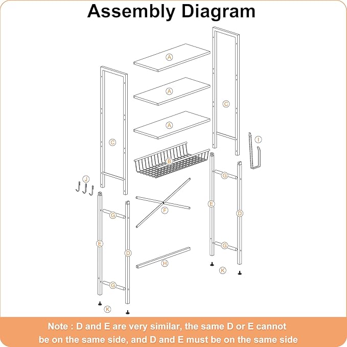 Kalrin Over-The-Toilet Storage Rack, 4-Tier Bathroom Organizer Shelf Over Toilet with Adjustable Shelf and Basket, Freestanding Space Saver Bathroom Shelves Above Toilet for Room (Pure Gray)