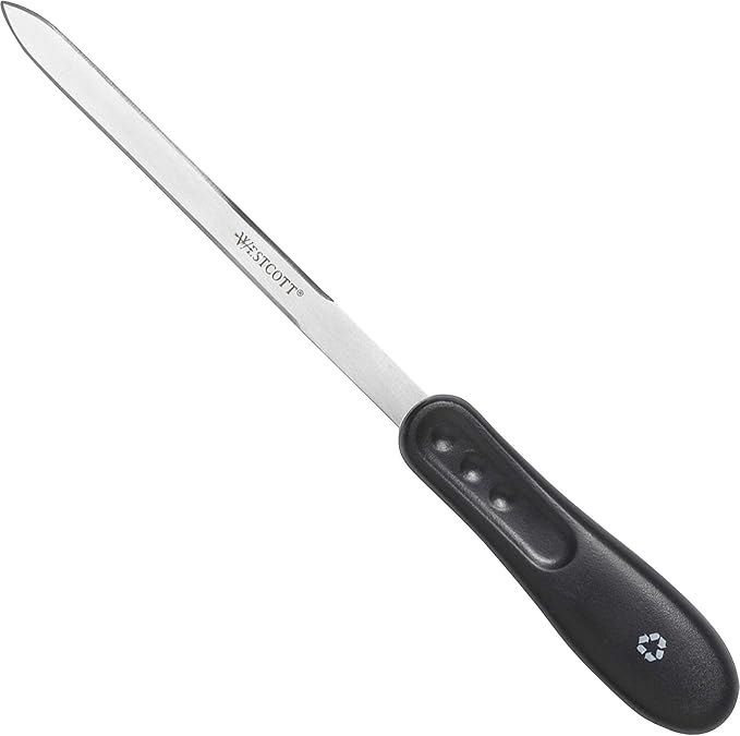 Westcott KleenEarth Recycled Letter Opener, 9-Inch (14821), Black