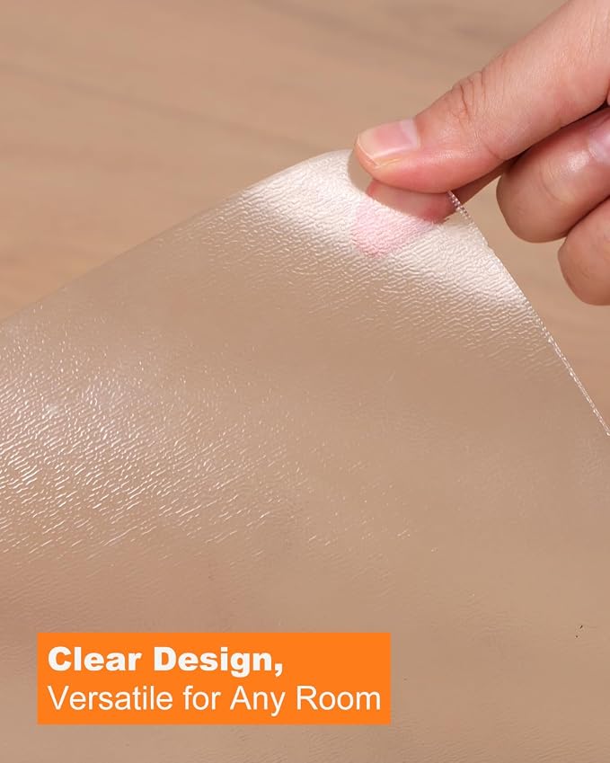 Small Clear Area Mat, 3'×3' PVC Waterproof Hard Floor Mat for Under Refrigerator, Under Plant Pots