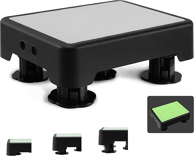 CHIKILLA Adjustable Step Stool for Bedside High Beds, Glow in the Dark Bed Steps for Adults Elderly, 650LBS Heavy Duty Non-Slip Safety Platform for Car, Bathtub, Kitchen, 3 Height Settings 3.7"-5.9"