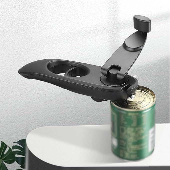 Manual Can Opener, Smooth Edge Cutter, 420J2 Stainless Steel, Safe Lid Removal, Multi-Function Bottle Opener for Kitchen and Outdoor(gray)