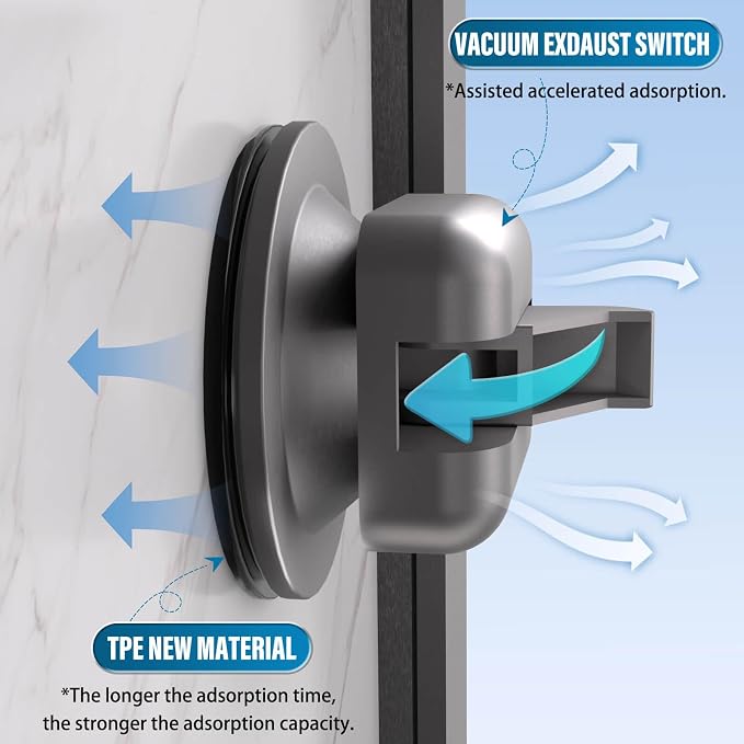 Onemake Suction Cup Shower Caddy, No Drilling Bathroom Organizer Shelf, Strong Vacuum Suction Holds Up to 22 lbs, Removable Shower Shelf for Tile Glass, Kitchen & Bathroom Storage Basket