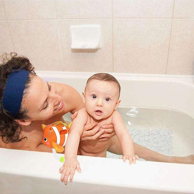 Pebble Bath Mat for Bathtub to Anti Slip Bathtub Mat in Shower with 16 Inches by 35 Inches (Clear)