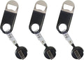 Retractable Flat Beer Bottle Opener with Belt Clip for Bartenders,Waiter (Black 3-Pack)