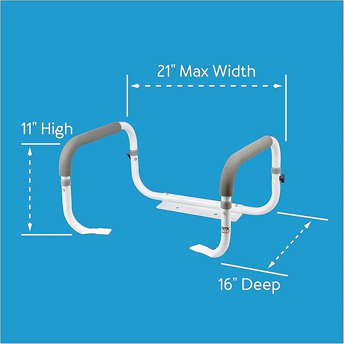 Carex Toilet Safety Frame -Safety Rails with Adjustable Width - Toilet Rails for Elderly, Handicap, Home Health Care Equipment After Surgery, Supports 300lbs (Pack of 2)