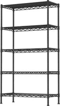 REGILLER 5-Shelf Adjustable Heavy Duty Storage Shelving Unit,Metal Organizer Wire Rack for Laundry Bathroom Kitchen Pantry Closet(Black,14" D x 36" W x 71.9" H)