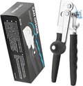 Commercial Can Opener,Stainless Steel Heavy Duty Hand Crank Manual Can Openers with Comfortable Extra-long Handles,Ergonomic Design,Black