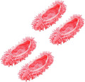 Mop Slippers,Mop Shoes,Dust Duster, Mop Socks for Women Men Kids Foot, Microfiber Reusable for House Office Bathroom Kitchen (Pink-2pairs,One Size)
