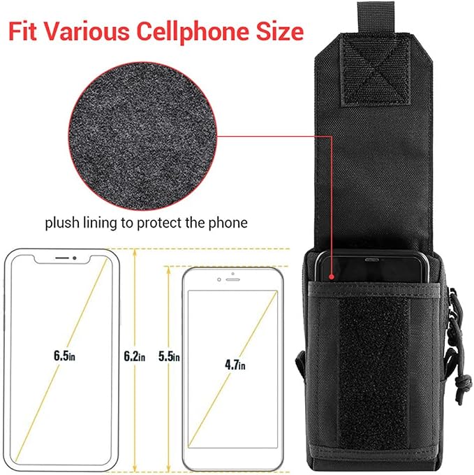 Tactical Molle Utility Pouch Cell Phone Pouch, Waist Bag Belt Pouch for Men, EDC Bag Gadget Organizer Vest Pack Purse Mobile Phone Case Hunting Compact Bag for Runing