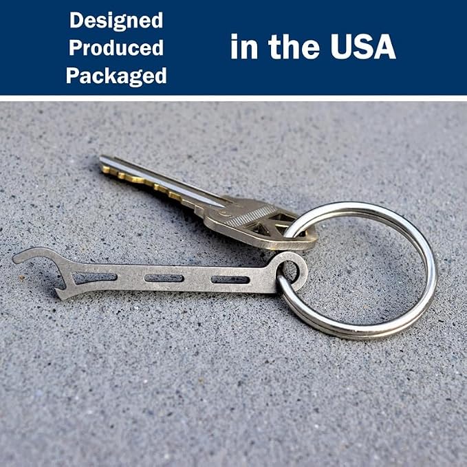 Gear Infusion Brew Soldier Bottle Opener - Thin Titanium Bottle Opener with Key Ring - Made in the USA (Sandblasted)