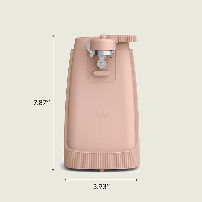 bella Electric Can Opener and Knife Sharpener, Removable Cutting Lever, Cord Storage, Stainless Steel Blade, Blossom