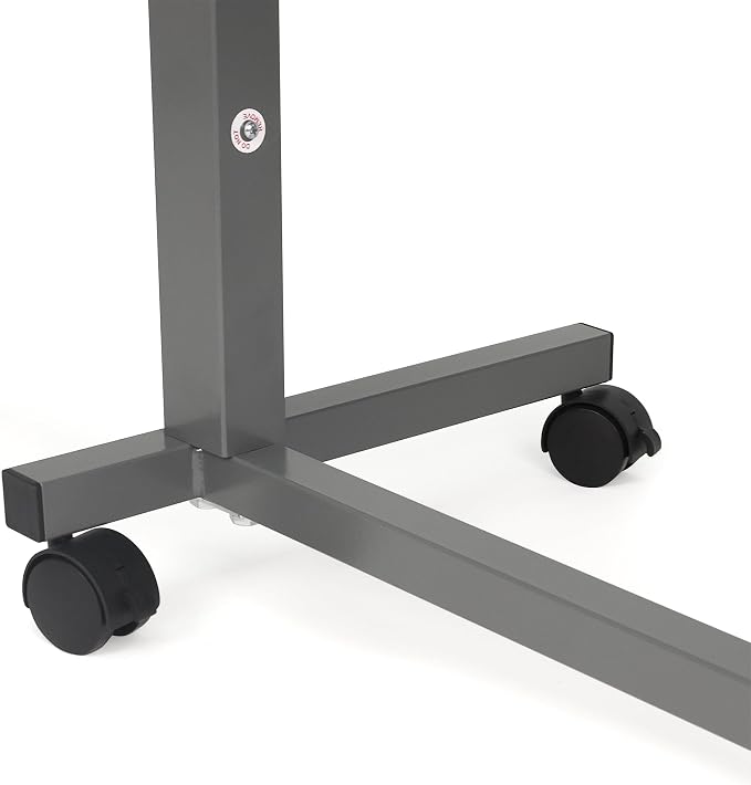 Vaunn Medical Cart Pneumatic Adjustable Overbed Table with Wheels – Rolling Bedside Table for Hospital, Portable Standing Cart & Laptop Desk for Bed, Couch, Wheelchair