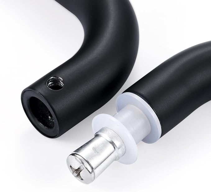 Ranbo Matte Black 8" （CTC） Tubular Back-to-Back Shower Door Handle，3/4" Diameter Pull Handles with Metal Washers, for 1/4"- 1/2" Thick Glass and 1-3/8" - 2-1/6" Thick Wooden or Metal Doors