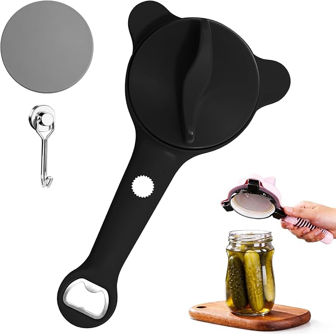 2026 New 4-in-1 Jar Opener, Adjustable Jar Opener for Seniors (Black)