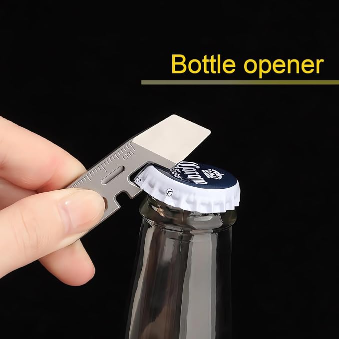Titanium keychain tool,Lightweight Multipurpose Tool, Can Opener, Pry bar, Wrench Bottle Opener