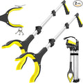 38" Extra Long Grabber Tool with 360°Rotating Anti-Slip Jaw， Lightweight Reaching Aid Reacher Tool, Arm Extension Heavy Duty Grabbers for Elderly (38 Inch - 2PCS)