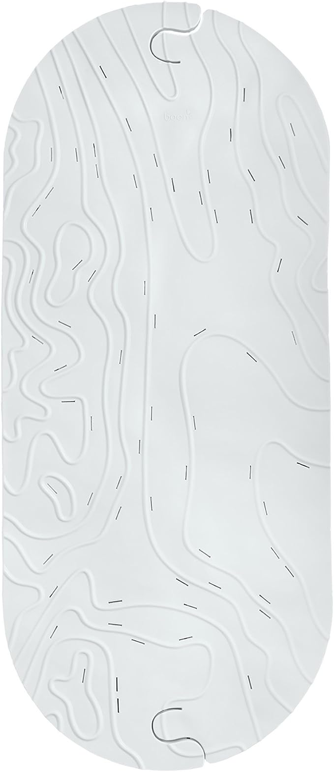 Boon GRIFFLE Textured Non Slip Baby Bath Tub Mat with Hanging Hook and Drain Holes, Gray