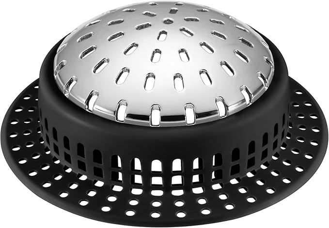 Aluvor Bathtub Drain Hair Catcher Shower Drain Cover Sink Drain Protector for Pop-Up & Regular Drains, Black