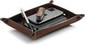 Main Street Forge Leather Valet Tray for Men – Rustic EDC Organizer for Keys, Phone & Wallet – Made in USA – Bootlegger Brown