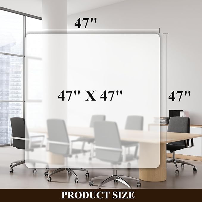 Office Chair Mat for Hard Floors - 47''×47'',Heavy Duty Clear Wood/Tile Floor Protector PVC Transparent