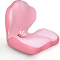 Lumbar Support Pillow for Office Chair for Women, Pink Seat Cushion for Back Support, L-Shaped Memory Foam Chair Pad for Sciatica Relief, 3.95in Thick Seat Riser with Breathable Washable Cover