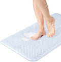 OTHWAY Non Slip Grassy Bathtub Mat : 27.5X15.7 inches Sturdy But Soft Bath Mat_Quick Drain Shower Floor Mat with Soft Bristles for Scrubbing Feet (Clear)