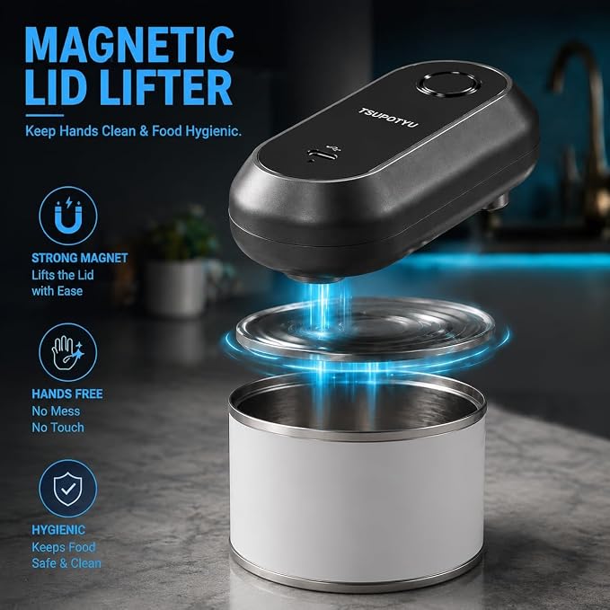 Rechargeable Auto Electric Can Opener, USB Charging, Smart Single-Touch Automatic Can Opener, Hands Free, Auto Stop, Smooth Edge, Perfect for Seniors,Women Men at Home, and Travel