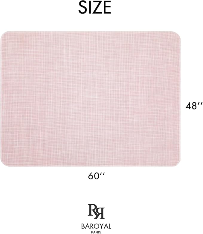 BARoyal Office Chair Mat for Hardwood Floor Under Desk Computer Rolling Chair Mat for Wood/Tile Floor Non-Slip Heavy Duty Desk Rug PVC Plastic Hard Floor Protector 48" x 60"(Blush)