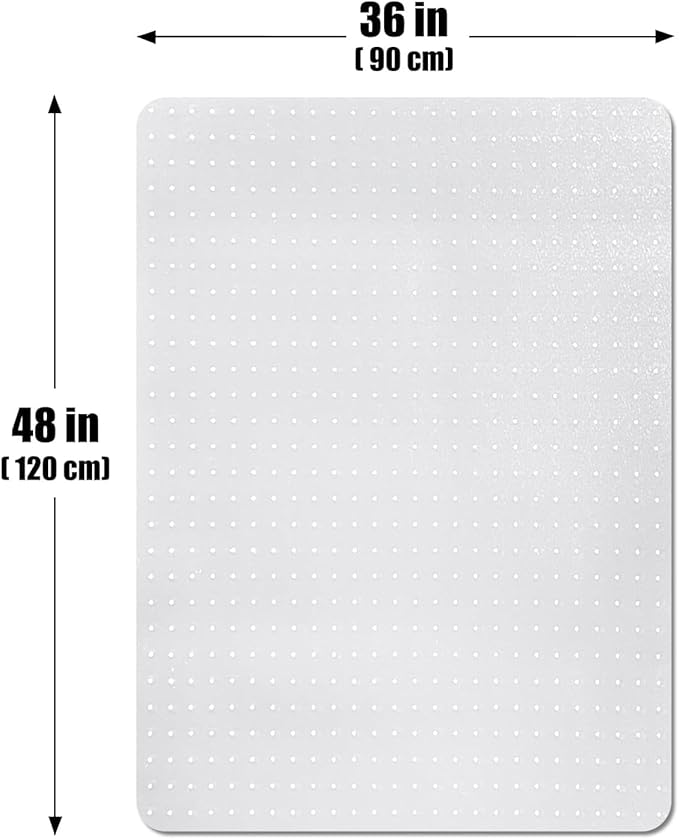 Chair Mat for Carpeted Floor,48''×36'' PVC Carpet Protector for Low Pile Carpets Heavy Duty Effective Grip Anti-Slip,Won't Crack,Easy to Clean for Office and Home