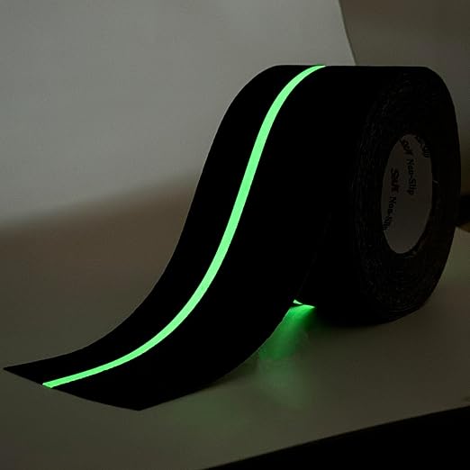 S&X Anti Slip Tape 4 Inch x 60 Ft, 2X Longer Heavy Duty Grip Tape with Glow-in-Dark Strip, Outdoor Stair Treads Non-Slip for Steps Ramps Decks, Non Skid for Enhanced Safety