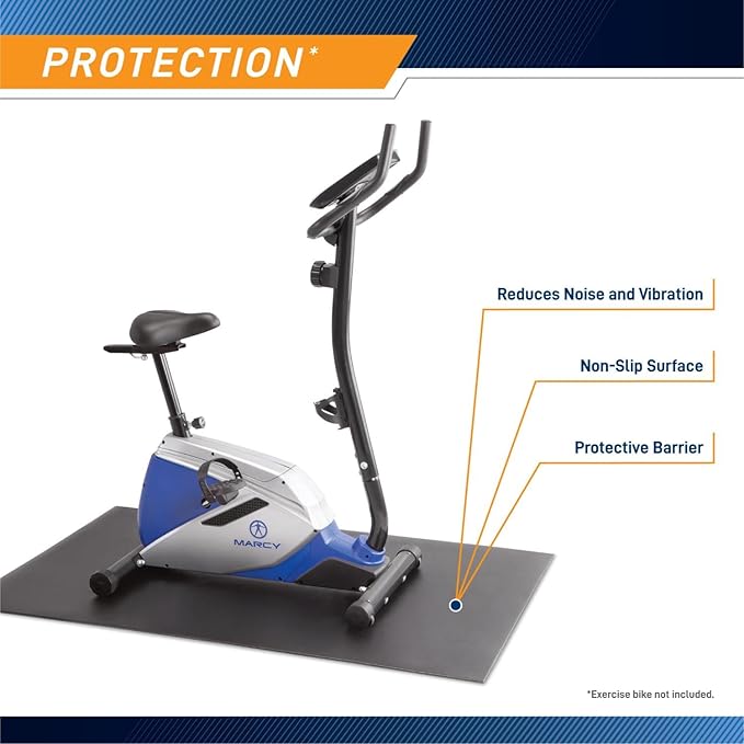 Marcy Fitness Equipment Mat and Floor Protector Compatible for Treadmills, Elliptical, Exercise Bikes, Stationary Cycles and Accessories