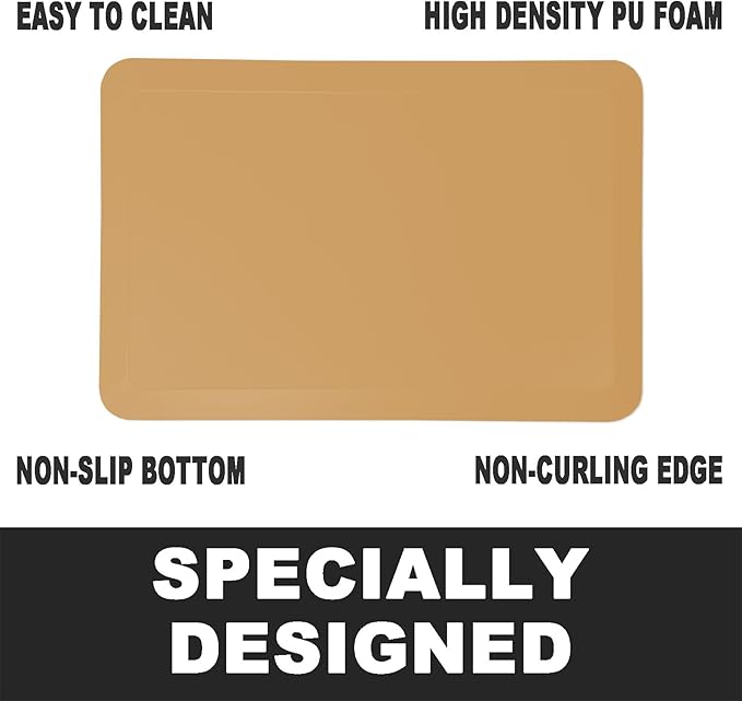 1" Extra Thick Anti Fatigue Floor Mat 30" L x 20" W,Kitchen Mat, Standing Desk Mat,140D Advanced PU Foam Ergonomic Comfort at Home, Office, Garage, Sink (Orange)