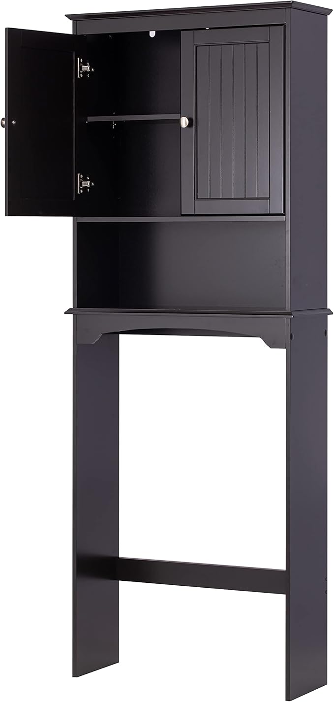 Spirich Over The Toilet Cabinet for Bathroom Storage, Above Toilet Storage Cabinet with Doors and Adjustable Shelves, Espresso