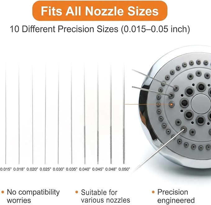 90 Pcs Shower Head Cleaner Tool Set, Small Hole Nozzle Cleaning Brushes & Stainless Steel Cleaning Needles, Multi Size Picks with Caps for Bathroom and Household Gaps