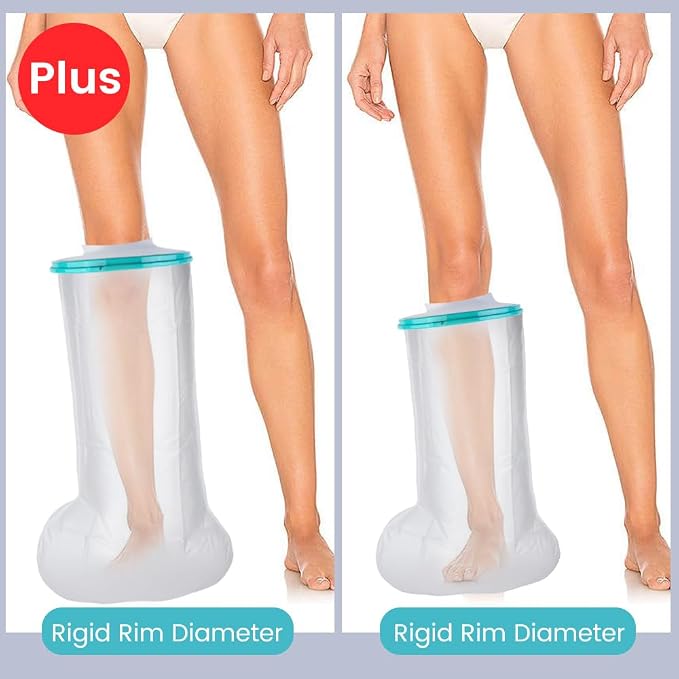 Cast Covers for Shower Leg, Waterproof Cast Cover for Showering, Cast Protector for Shower Leg Adult, Shower Boots for Foot after Surgery, Knee, Ankle, Foot (Diameter - 9.8") Extra Large