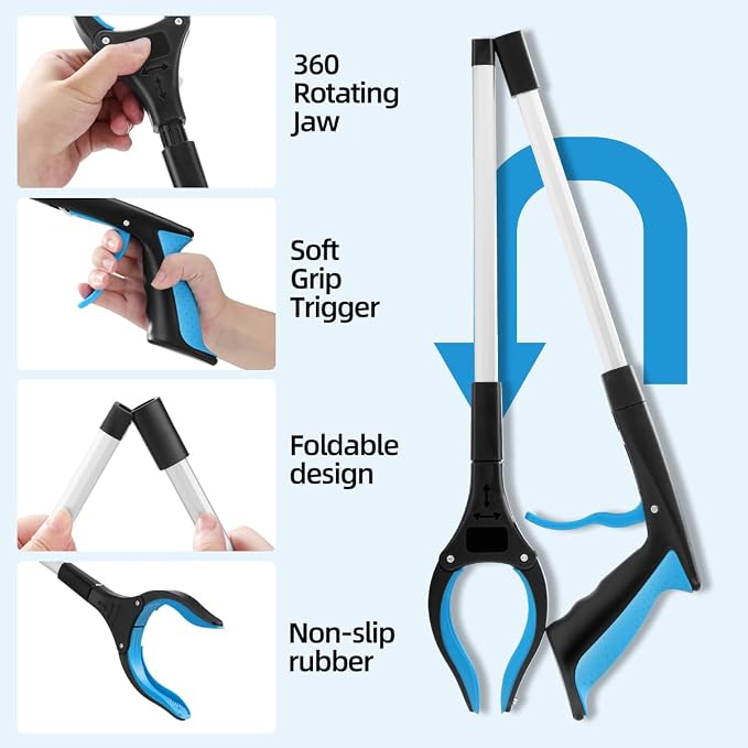 32inch Grabber Reacher Foldable Aluminum Heavy Dury Lightweight Hand Gripper for Senior Reaching Assistant (1)
