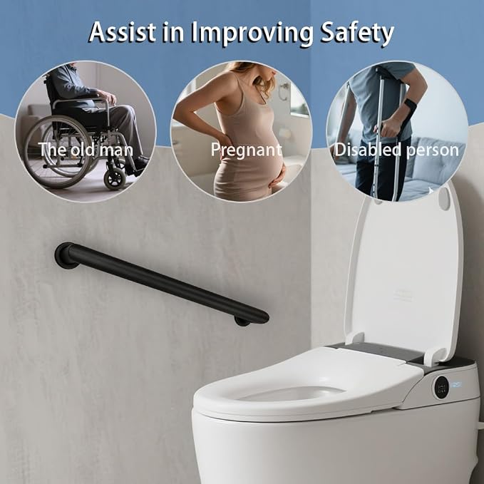 Grab Bars for Shower, Right Angle 2 Pack 18 Inch Handicap Grab Bars, 304 Stainless Steel ADA Shower Handles for Bathroom, Safety Grab Bars for Seniors, Disabled (Polished Chrome)