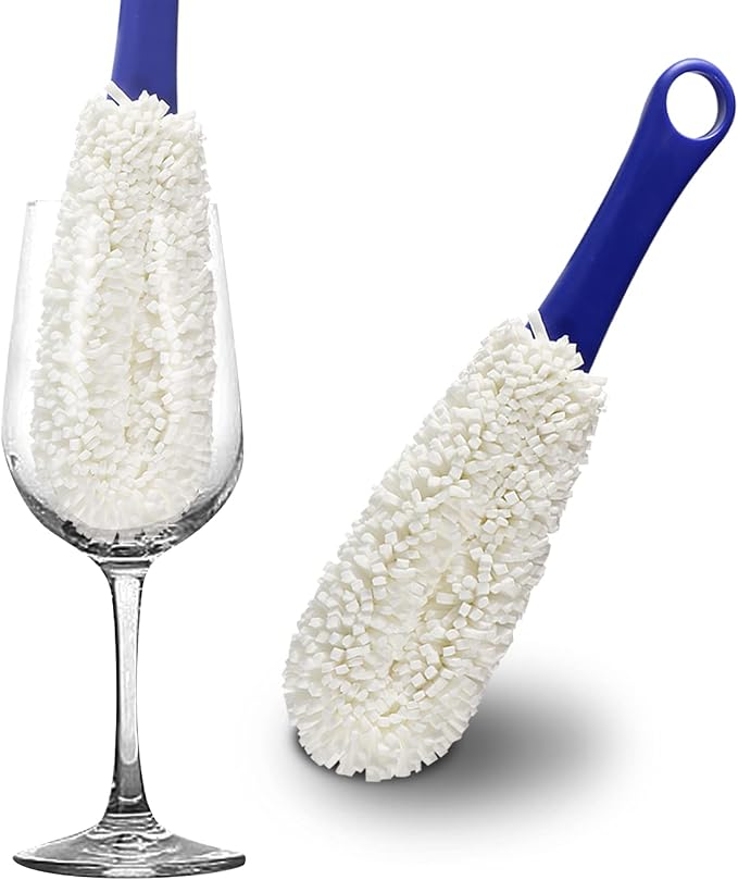 KUWAN Bottle Cleaning Brush Multi-Function Household Tools Flexible Bottle Scourer for Some Decanters, Goblets, Glasses, Cups (Middle Length)