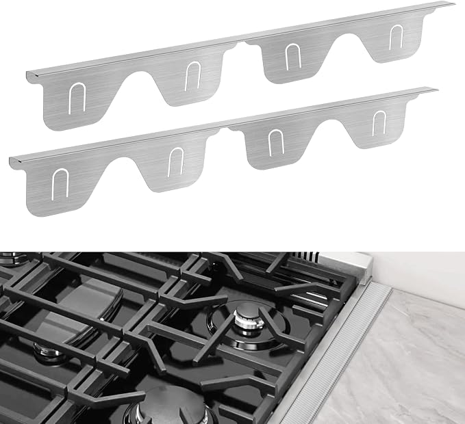 Stove Gap Covers Stainless Steel, 2 Pcs Stove Gap Filler for Counter Side Gap, Retractable Length 13.8" to 27.5"
