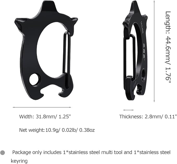 Sanrenmu Pry Bar Bottle Opener Keychain Multi Tool Stainless Steel with Flat/Cross Screwdriver Clip Lanyard Hole Functions for Everyday Carry (Black)