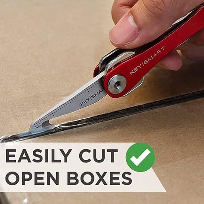 KeySmart Key Chain MultiTool - 5-in-1 Multi Purpose Keychain Tool with Box Opener, Ruler, Pry Bar, Phillips & Flat Head Screwdriver - EDC Gadgets, Gear & Mini Multi-Tool for Men -3-Pack