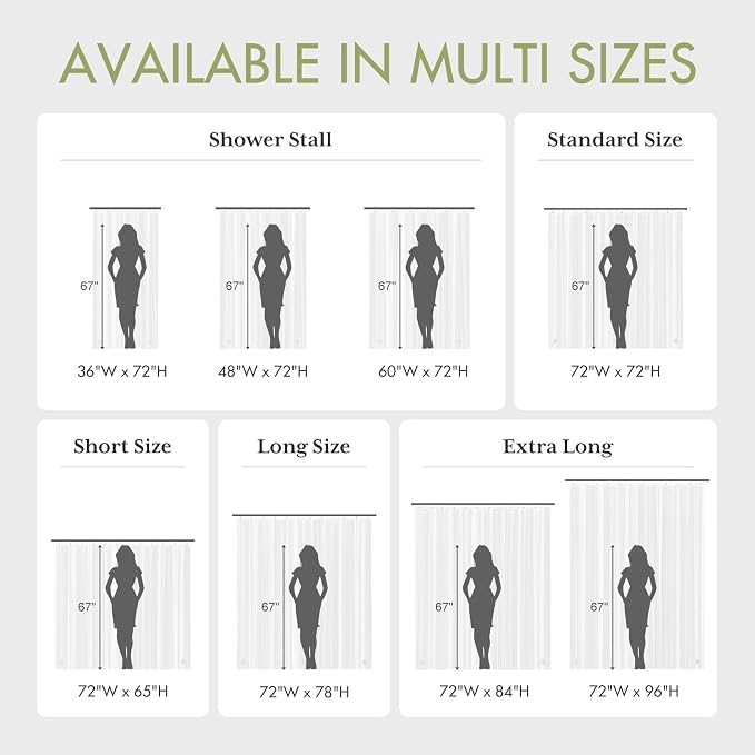 AmazerBath Shower Curtain Liner Small, 60x72 Clear Camper Shower Curtain, Waterproof Plastic Shower Liner, Lightweight PEVA Shower Curtain for Bathroom with 3 Magnets and 10 Rustproof Metal Grommets