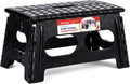 ACSTEP Folding Step Stool,15-Inch Extra Wide 9 Inch Height Heavy Duty Stepping Stool Safer and More Comfortable Non Slip Foldable Step Stool for Kids and Adults Black