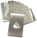 Metal Card Bottle Opener Stainless Steel Silver with Engraved Pattern (Style A, 10PCS)