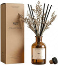 WEALD TRIBE Flower Reed Diffuser Set Vanilla Cinnamon Scent for Bathroom Air Fresheners | 4.0 fl oz Essential Oils with Sticks Home Fragrance Defusers | House Bedroom Office Shelf Decor & Gift