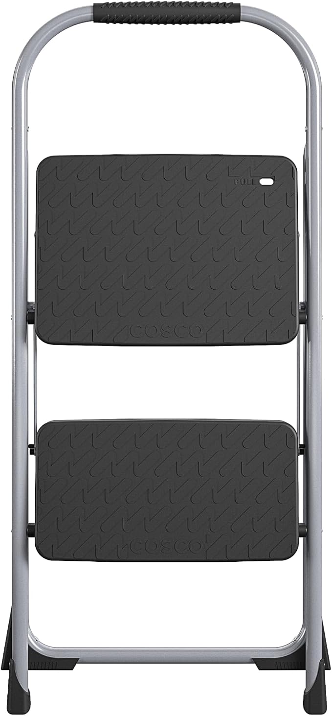 COSCO 2-Step Big Step, Steel Step Stool, Gray
