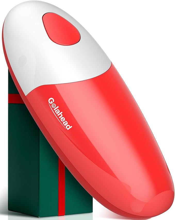 Hands Free Electric Can Opener for Seniors with Arthritis, Automatic Handheld Battery-Operated Kitchen Appliance Gift Easy Side Cut All Can Sizes with Smooth Edge, hand-Safe and kitchen Gadget