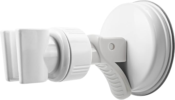 Adjustable Shower Head Holder, Bathroom Suction Cup Bracket for Handheld Shower, Removable Wall Mount (White-1)